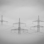 Pylons in fog